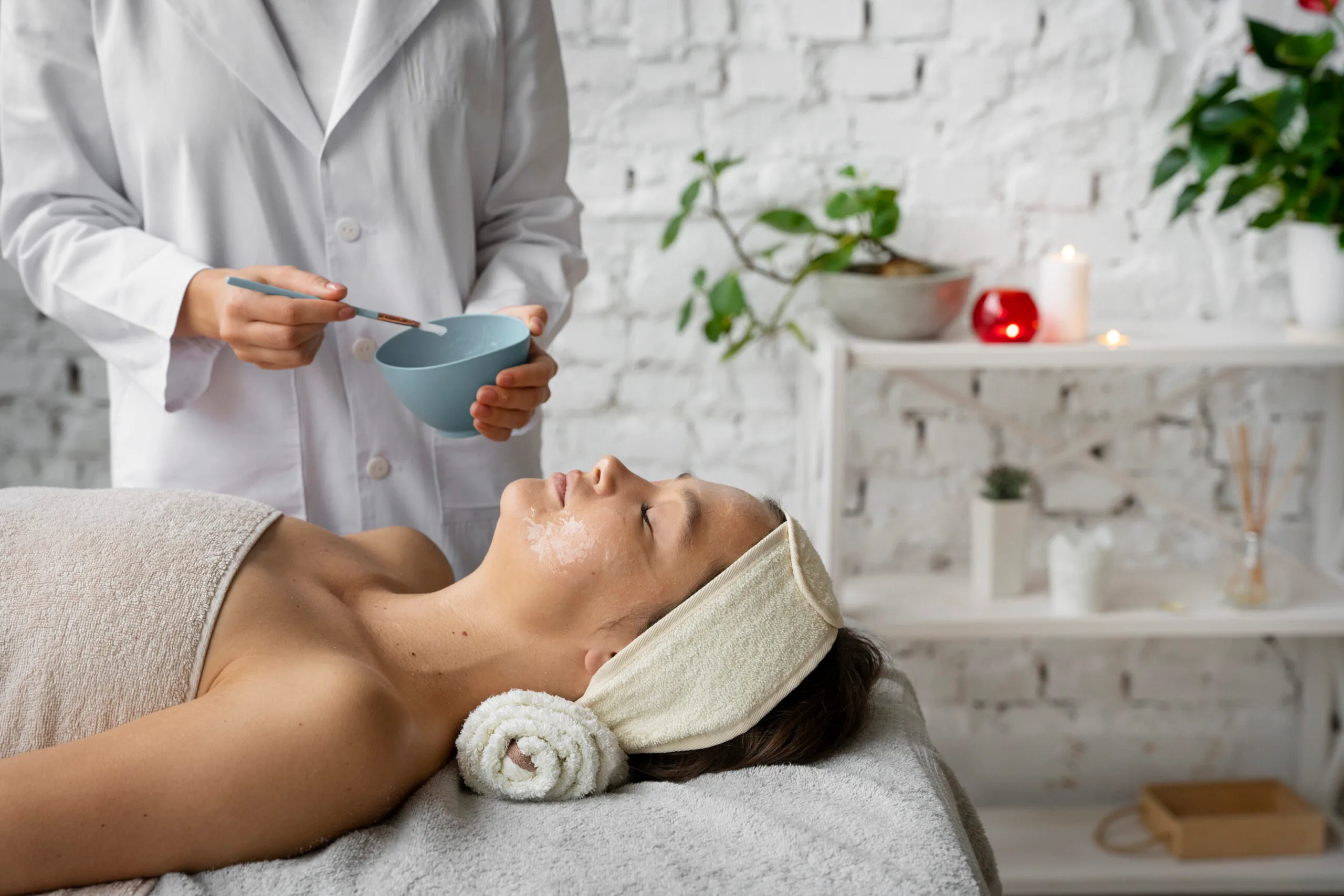 side view woman getting massaged spa scaled
